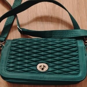 Lug Teal Quilted Crossbody Bag
